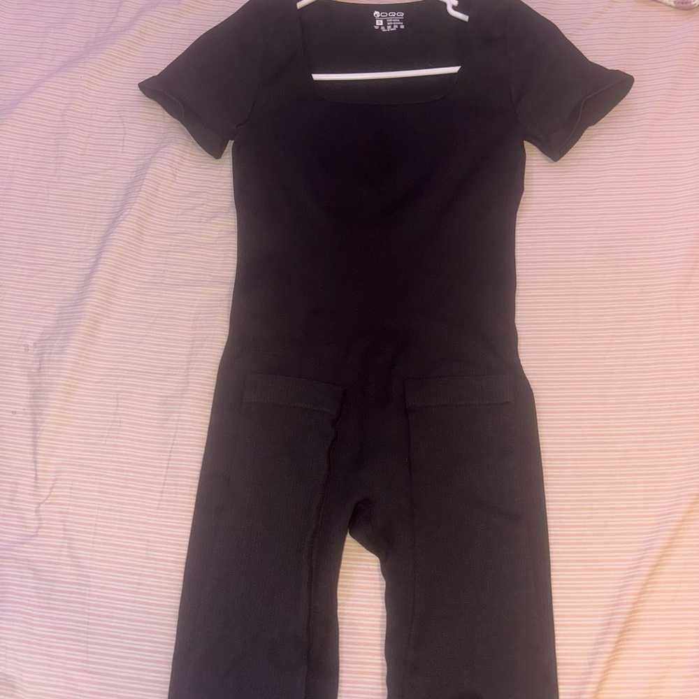 Black Short Sleeve Jumpsuit